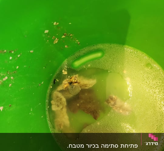 פתיחת סתימה בכיור מטבח. 
